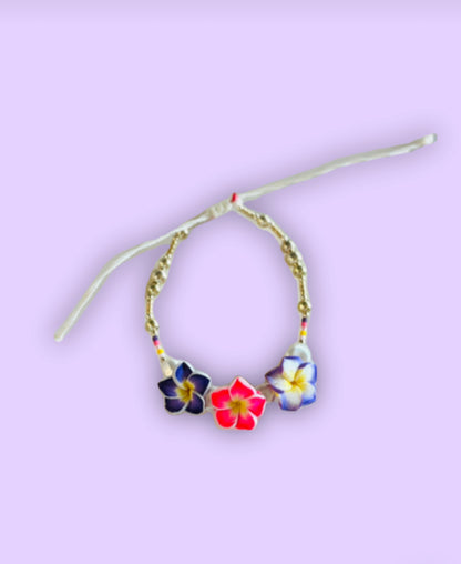 GOLD hibiscus bouquet bracelet