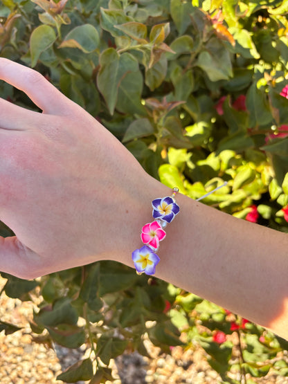 GOLD hibiscus bouquet bracelet