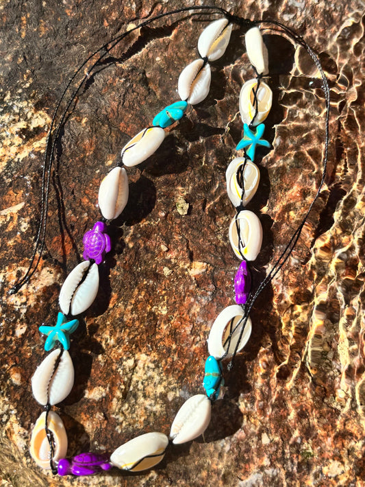 black cowrie shell necklace