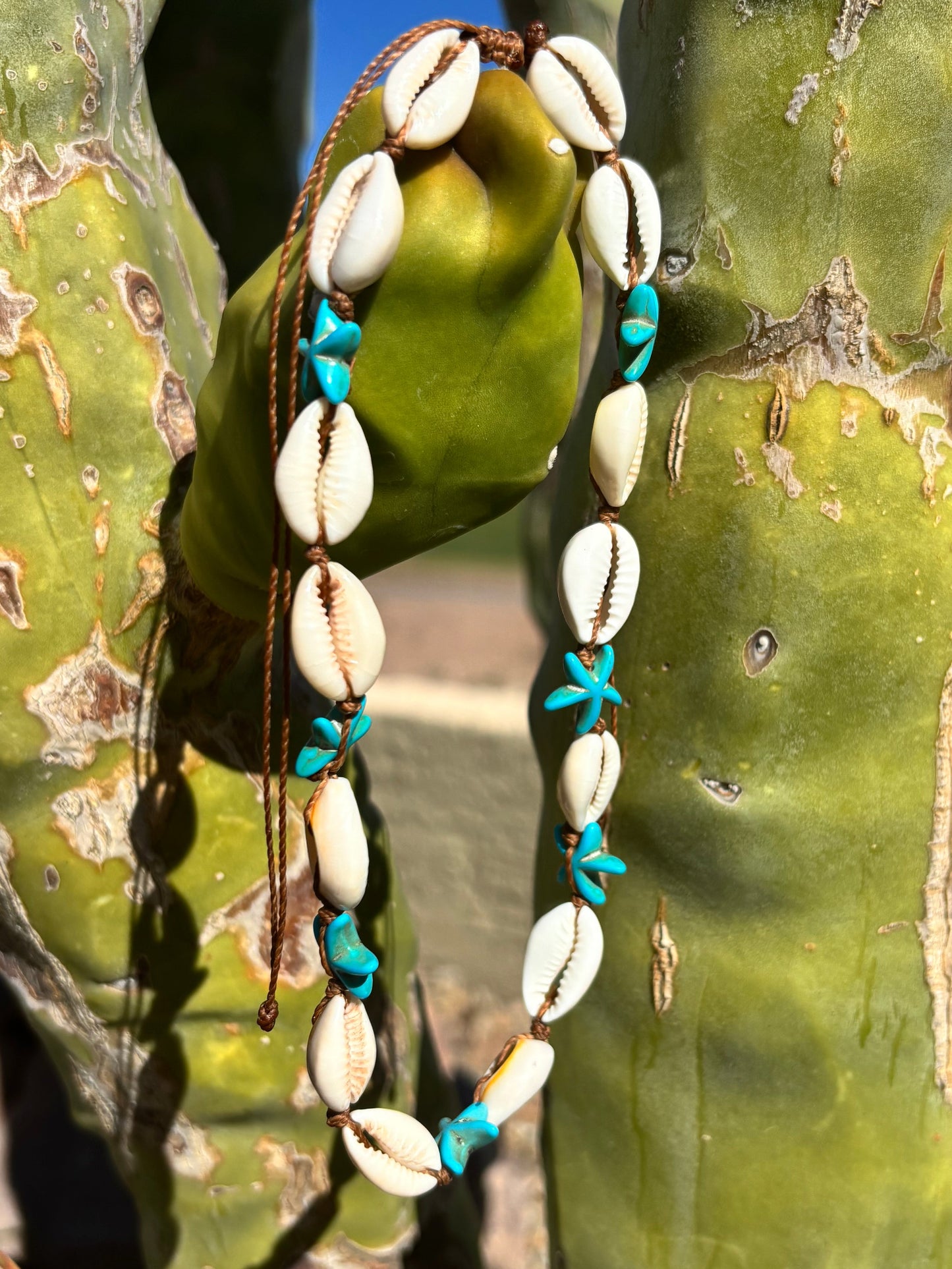 brown cowrie shell necklace