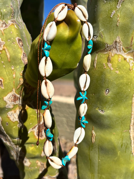 brown cowrie shell necklace