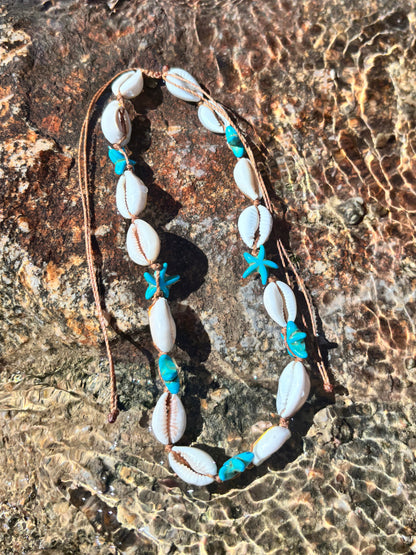 brown cowrie shell necklace
