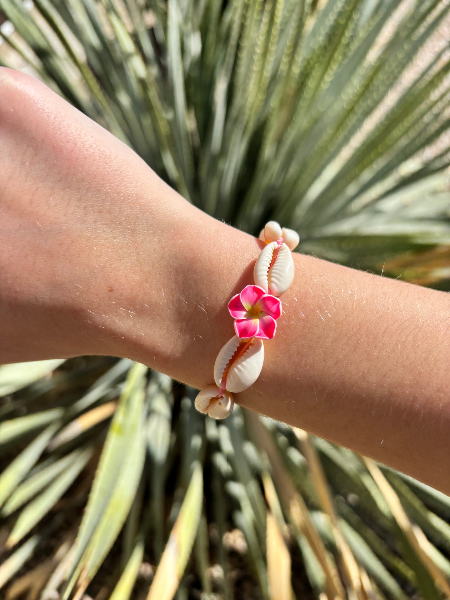 pink Cowrie shell bracelet