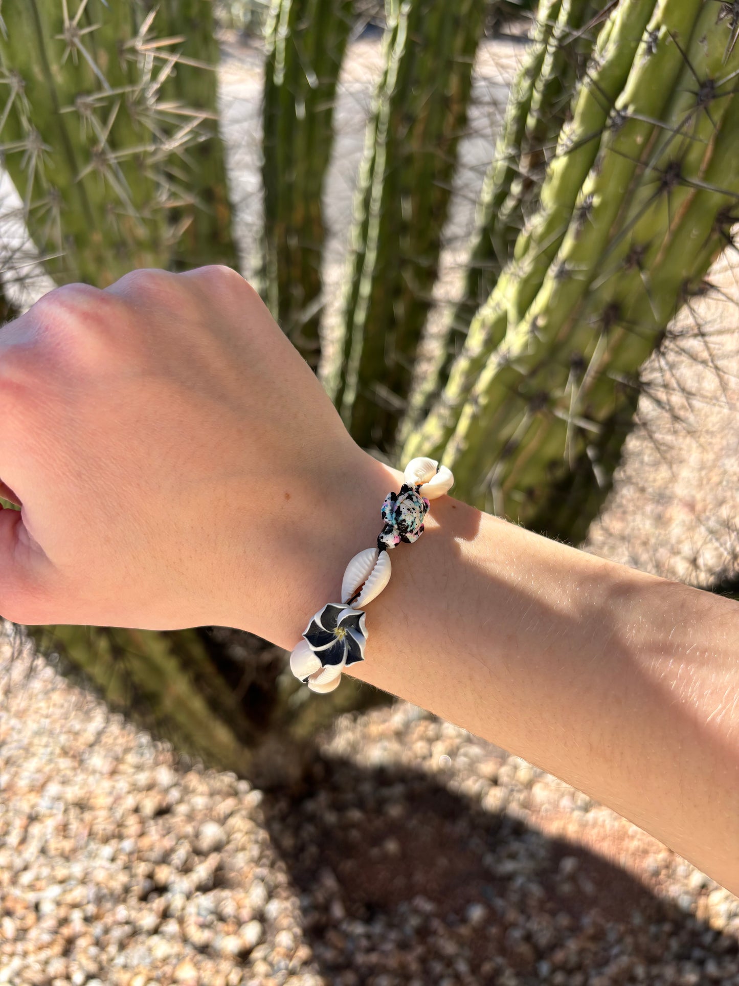 black Cowrie shell bracelet