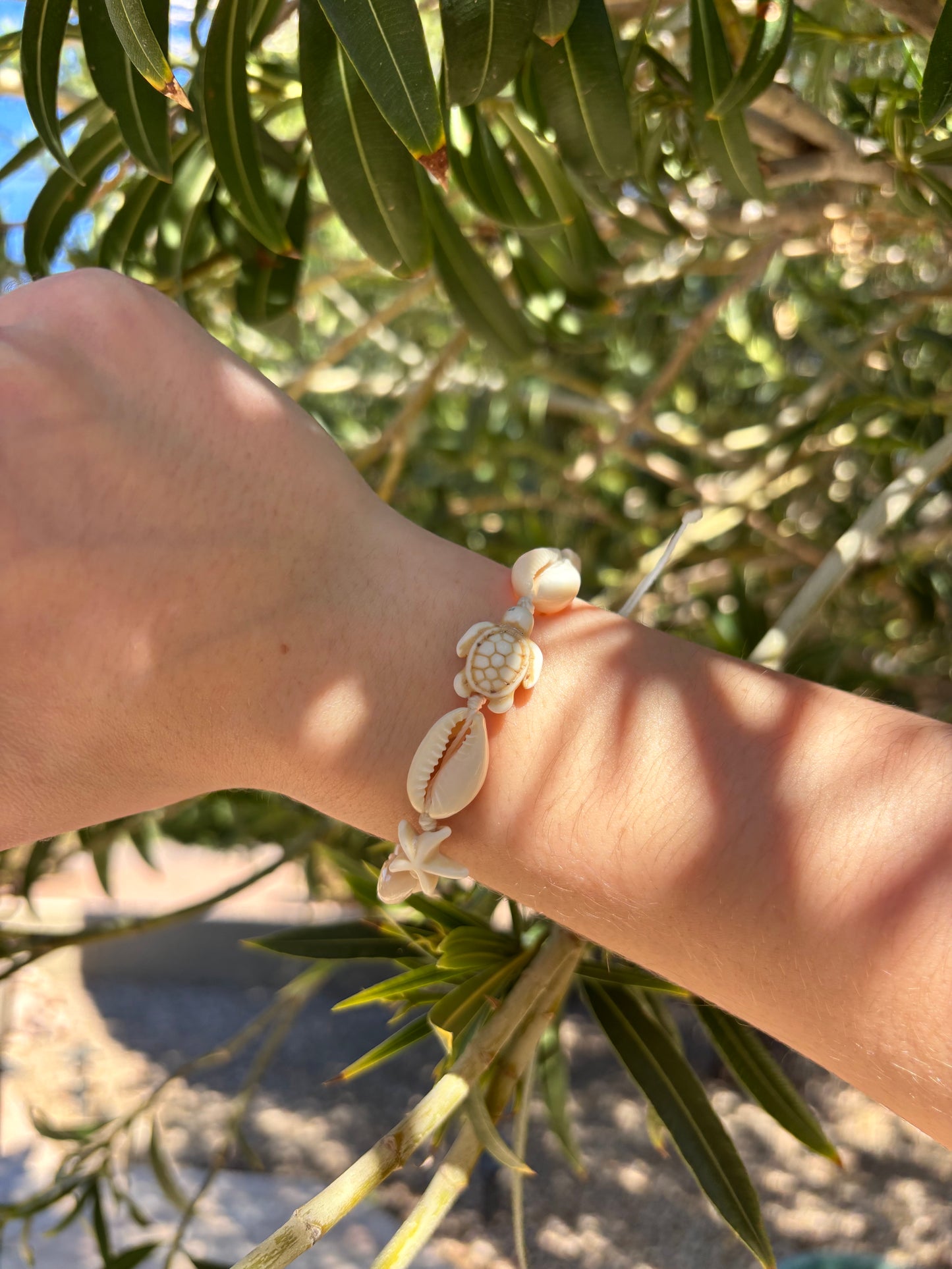 white Cowrie shell bracelet